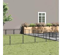 vidaXL Dog Kennel Black 56 M Steel, Black