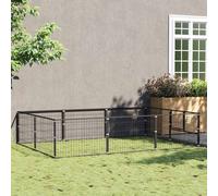 vidaXL Dog Kennel Black 6 m Steel, Black