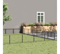 vidaXL Dog Kennel Black 63 m² Steel