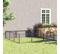 vidaXL Dog Kennel Black 9 m² Steel