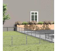 vidaXL Dog Kennel Silver 100 m² Steel