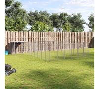 vidaXL Dog Kennel Silver Steel Puppy Enclosure Outdoor Dog Supplies Runs Cage