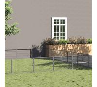 vidaXL Dog Kennel Silver 25 m² Steel