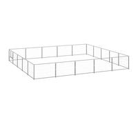 vidaXL Dog Kennel Silver 25 m? Steel Puppy Enclosure Outdoor Patio Dog Cage
