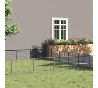 vidaXL Dog Kennel Silver 35 m² Steel