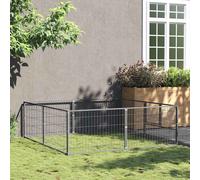 vidaXL Dog Kennel Silver 4 m Steel, Silver