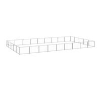 vidaXL Dog Kennel Silver 45 m? Steel Puppy Enclosure Outdoor Patio Dog Cage