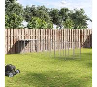 vidaXL Dog Kennel Silver Steel Puppy Enclosure Outdoor Dog Supplies Runs Cage