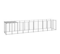 vidaXL Dog Kennel Silver 6.05 m虏 Steel UK HOT
