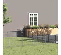 vidaXL Dog Kennel Silver 60 m² Steel