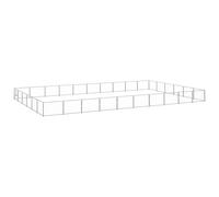 vidaXL Dog Kennel Silver 60 m? Steel Puppy Enclosure Outdoor Patio Dog Cage