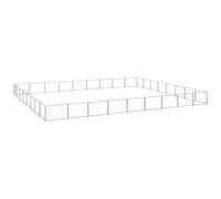vidaXL Dog Kennel Silver 72 m? Steel Puppy Enclosure Outdoor Patio Dog Cage