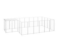 vidaXL Dog Kennel Silver 8.47 M Steel, Silver