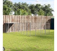 vidaXL Dog Kennel Silver 8.47 m虏 Steel UK NEW