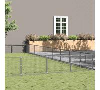 vidaXL Dog Kennel Silver 81 m² Steel