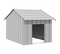vidaXL Dog Kennel with Black Roof 83 x 130 x 85 cm Galvanised Steel