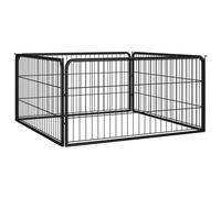 vidaXL Dog Playpen 4 Panels Black 100x50 cm Powder-coated Steel