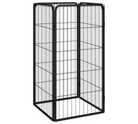vidaXL Dog Playpen 4 Panels Black 50x100 cm Powder-coated Steel
