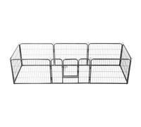 vidaXL Dog Playpen 8 Panels Steel 80x60 cm Black