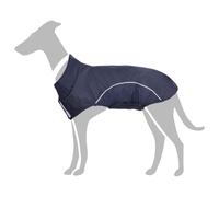 vidaXL Dog Raincoat with Reflective Strips Polyester Navy Blue M