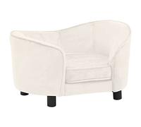 vidaXL Dog Sofa Plush Animal Supply Pet Couch Comfortable Luxury Lounge Wooden Frame Washable Cover Warm Dog Cushion Puppy Bed Cream