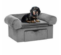 Vidaxl Dog Sofa With Drawer Grey 75X50X38 Cm Plush