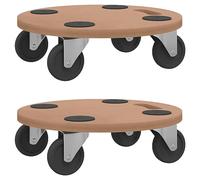 vidaXL Dolly Trolleys 2 pcs, Moving Trolley with Anti-slip Pad, Furniture Mover with Rotatable Castors, Platform Dolly, Round Engineered Wood