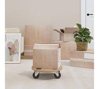 vidaXL Dolly Trolleys 6pcs - Round Mobile Mover in Engineered Wood for Furniture and Appliance Transport - Brown