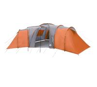 vidaXL Family Tent Dome 12-Person Camping Dome Tent Grey and Orange Waterproof