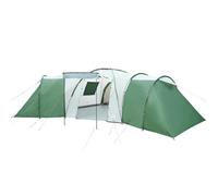 vidaXL Dome Camping Tent for 12 Persons - Lightweight, Easy Setup, Green 185T Taffeta, Water-Resistant with Rainfly, Ventilated Mesh, PE Floor