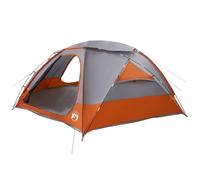 vidaXL Dome Tent with Removable Rainfly Grey and Orange 12 Person Adventurous Modern Tent Compact Weatherproof Family Accommodation Outdoor Equipment Hiking Event