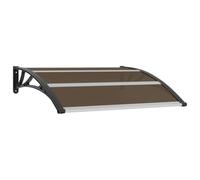 vidaXL Door Canopy Black 120x100cm PC Window Rain Porch Shade Awning Shelter