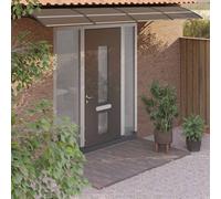 vidaXL Door Canopy Window Outdoor Awning Rain Shelter Roof Black Polycarbonate
