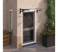 Door Canopy Black/Transparent 122x90cm Polycarbonate ABS Aluminium Porch