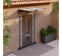 vidaXL Door Canopy Black and Transparent 152.5x90 cm Polycarbonate