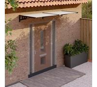 Door Canopy Porch Canopy Awning Black and Transparent Polycarbonate vidaXL