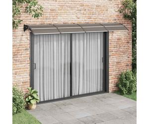 Vidaxl Door Canopy Black And Transparent 350X75 Cm Polycarbonate