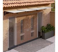 Door Canopy Black/Transparent 396x90 PC/ABS/Aluminium Weatherproof Porch Shield