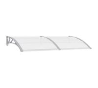 vidaXL Door Canopy Grey 200x100cm PC Window Rain Porch Shade Awning Shelter