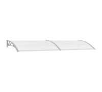 vidaXL Door Canopy Grey 300x100cm PC Window Rain Porch Shade Awning Shelter