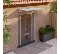 vidaXL Door Canopy Grey and Transparent 152.5x90 cm Polycarbonate
