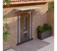 (199 x 90 cm) vidaXL Door Canopy Porch Canopy Awning Grey and Transparent Polycarbonate