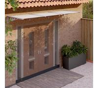 vidaXL Door Canopy Grey and Transparent 358.5x90 cm Polycarbonate