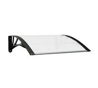 vidaXL Door Canopy in Black and Transparent Polycarbonate with Sturdy ABS Brackets and Aluminium Bars, Weather and Corrosion Resistant, 80x80 cm