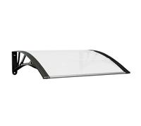 vidaXL Door Canopy in Black and Transparent Polycarbonate with Sturdy ABS Brackets and Aluminium Bars, Weather and Corrosion Resistant, 80x80 cm