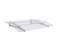 Door Canopy Silver and Transparent 120x90 cm Polycarbonate
