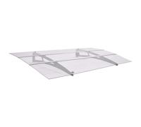 vidaXL Door Canopy Silver and Transparent 150x90 cm PET Outdoor Awning Shelter