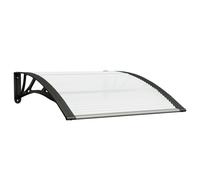 vidaXL Door Canopy Window Outdoor Awning Black and Transparent Polycarbonate