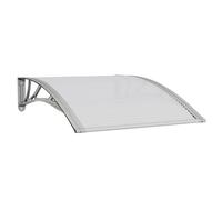 vidaXL Door Canopy Window Outdoor Awning Grey and Transparent Polycarbonate