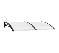 vidaXL Door Canopy Window Outdoor Awning Rain Shelter Black and Transparent PC